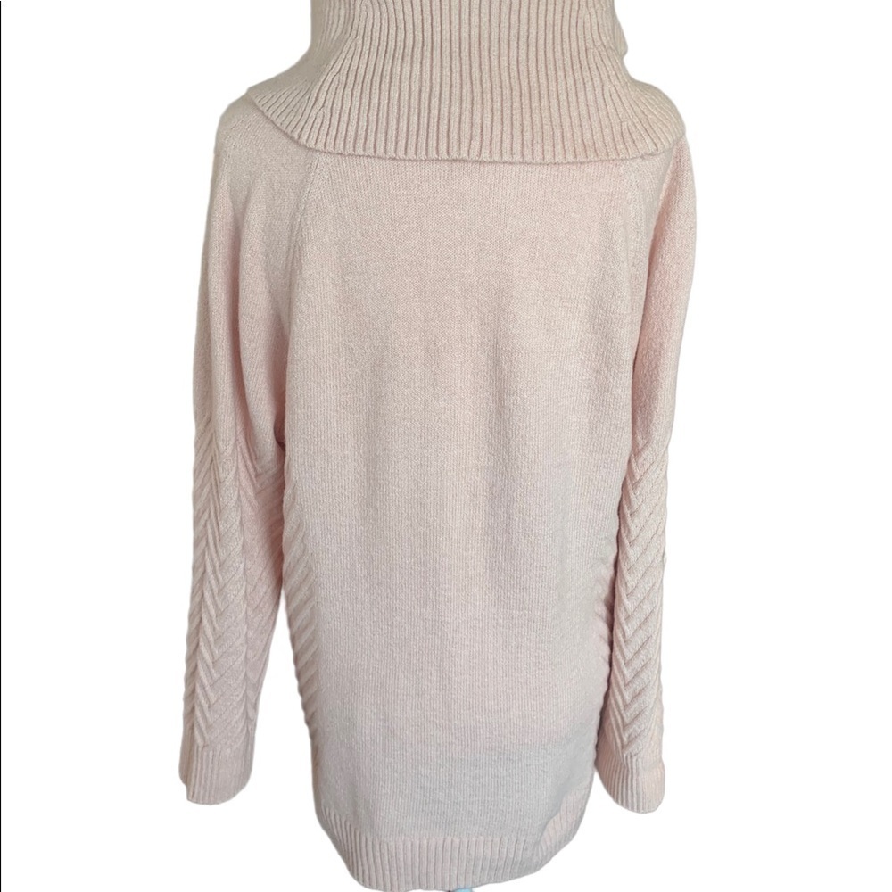 Calvin Klein Cozy Baby Pink Ribbed Knit Turtleneck Sweater - Picture 3 of 11